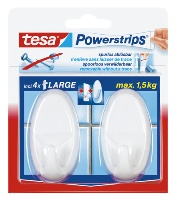 tesa PowerStrips Haken Large oval weiss Blister mit 2Haken