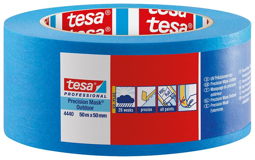 tesa Praezisionskrepp Aussen 26W UVbestaendig 50m x 19mm blau