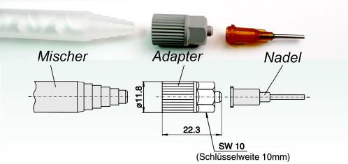 Luer Lock Adapter passend zu Duesen 50ml 2K