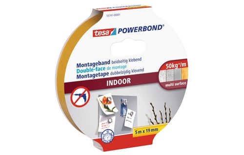 tesa Powerbond Indoor Montageband beidseitig klebend 5m x 19mm