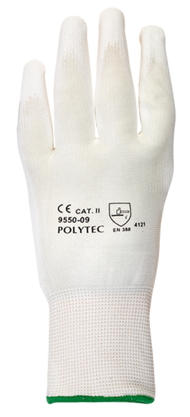 Schutzhandschuhe Polytec 9550 mit PUTeilbeschichtung Gr 7 S weiss