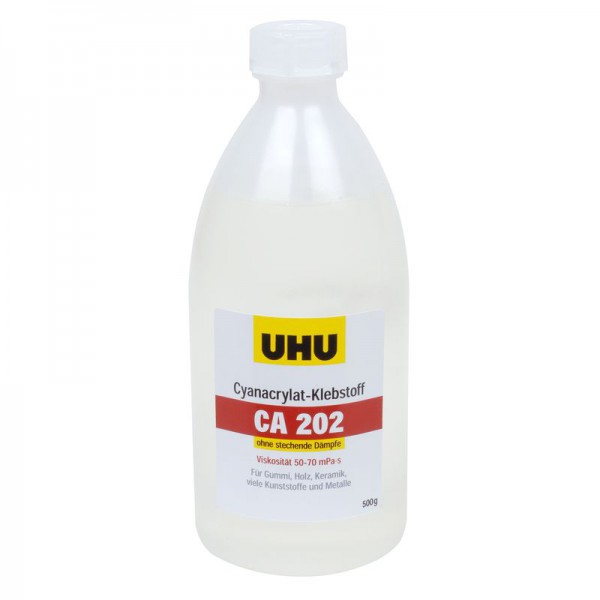 UHU Sekundenkleber CA202  ohne Loesungsmittel Flasche 500gr